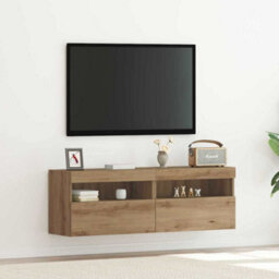 Berkfield Modern Tv Wall Cabinets With Led Lights 2 Pcs Artisan Oak 60X30X40 Cm - thumbnail 2