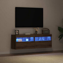 Berkfield Modern Tv Wall Cabinets With Led Lights 2 Pcs Artisan Oak 60X30X40 Cm - thumbnail 6