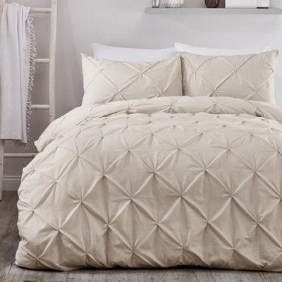Serene Lara Luxury Natural Ruched Natural Duvet Cover Set - image 1