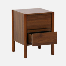 Sweeek - Bedside Table Wood Decor 2 Drawers Walnut 42X42X55 Cm - Harmony - thumbnail 2