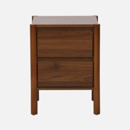 Sweeek - Bedside Table Wood Decor 2 Drawers Walnut 42X42X55 Cm - Harmony - thumbnail 3