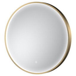 Hudson Reed Mensa Round Led Touch Sensor Inset Framed Mirror With Demister, Brushed Brass, 600 X 600 mm - thumbnail 3