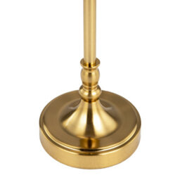 Happy Homewares Traditional And Timeless Aged Brass Table Lamp With Unique Metal Shade - thumbnail 6