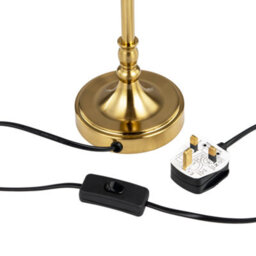 Happy Homewares Traditional And Timeless Aged Brass Table Lamp With Unique Metal Shade - thumbnail 4