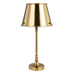 Happy Homewares Traditional And Timeless Aged Brass Table Lamp With Unique Metal Shade - thumbnail 3