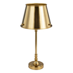 Happy Homewares Traditional And Timeless Aged Brass Table Lamp With Unique Metal Shade - thumbnail 1
