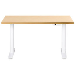 Beliani Electric Adjustable Standing Desk Destinas Light Brown/ White 120 Cm 72 Cm - thumbnail 5