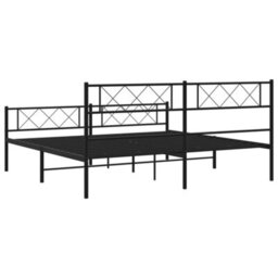 Berkfield Metal Bed Frame With Headboard And Footboard Black 183X213 Cm - thumbnail 7