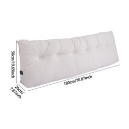 Living And Home Aristocratic White Bed Sofa Chenille Triangle Throw Pillow 180Cm W X 20Cm D X 50Cm H - thumbnail 9