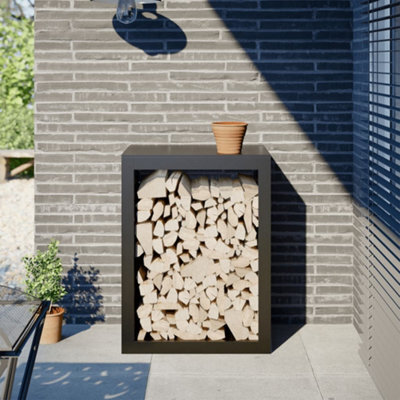 Walplus Firewood Rack Black 60X40X80 Cm Steel - image 1