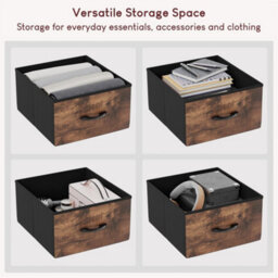 4-Drawer Fabric Storage Chest Of Drawers, Furniture Rustic Brown - thumbnail 5