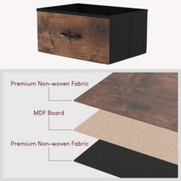 4-Drawer Fabric Storage Chest Of Drawers, Furniture Rustic Brown - thumbnail 6