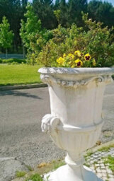 Giant White Floral Design Vase - thumbnail 9