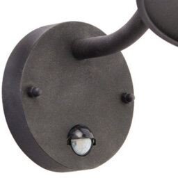 Ip44 Outdoor Wall Lamp Black Steel Fisherman Pir Lantern Porch Modern Curved - thumbnail 3