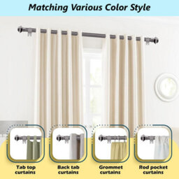 Ameha Lamp Metal Curtain Pole For Extendable Curtain Rod Window , Rings, Brackets, Fitting Set( Black Nickel,160-300Cm) - thumbnail 2