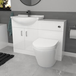 Nes Home White Vanity Unit With Basin, Wc Unit, Btw Toilet & 1700mm Bathtub - thumbnail 4