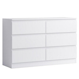 Fwstyle Carlton White 6 Drawer Chest Of Drawers Scratch Resistant Deep Drawer (H) 77 (W) 110 (D) 40Cm - thumbnail 8