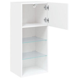 Berkfield Durable Tv Cabinet With Led Lights White 40.5X30X90 Cm - thumbnail 8