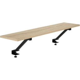 Tectake Desk Melrose - Corner Desk With A Movable Monitor Stand 130 Cm - Industrial Wood Light, Oak Sonoma - thumbnail 8