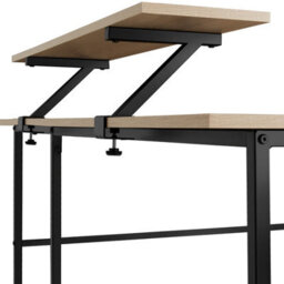 Tectake Desk Melrose - Corner Desk With A Movable Monitor Stand 130 Cm - Industrial Wood Light, Oak Sonoma - thumbnail 6