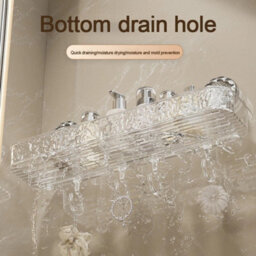 Shower Caddy Suction Cup No-Drilling Removable Bathroom Wall - thumbnail 3