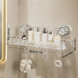 Shower Caddy Suction Cup No-Drilling Removable Bathroom Wall - thumbnail 2