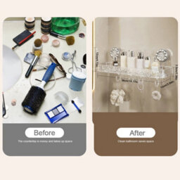 Shower Caddy Suction Cup No-Drilling Removable Bathroom Wall - thumbnail 6