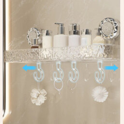 Shower Caddy Suction Cup No-Drilling Removable Bathroom Wall - thumbnail 4