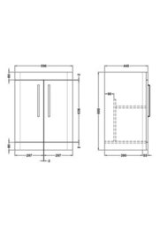 Nuie Hudson Reed Parade Component Floor Standing 2 Soft Close Door Vanity Unit, Bathroom Vanity Units With Storage In Soft Black, 600mm - thumbnail 2