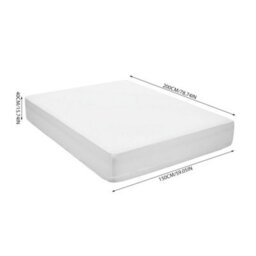 Living And Home Kine Size Waterproof Fully Mattress Encasement Protector Jersey Knit Fabric Pure White 150Cm X 200Cm X 40Cm - thumbnail 9