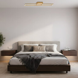 Happy Homewares Brushed Gold Led Ceiling Strip Light Fitting - Ideal For Kitchens - thumbnail 5