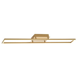 Happy Homewares Brushed Gold Led Ceiling Strip Light Fitting - Ideal For Kitchens - thumbnail 2