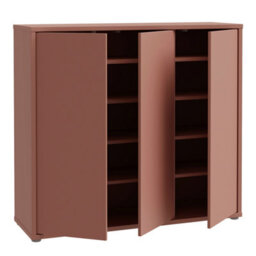 Furniture To Go Alice Springs Shoe Cabinet With 3 Doors Push-To-Open In Terracotta - thumbnail 5