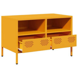 Berkfield Industrial Tv Cabinet Mustard Yellow 68X39X43.5 Cm Cold-Rolled Steel - thumbnail 4