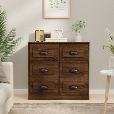 Berkfield Sideboard Brown Oak 70X35.5X67.5 Cm Engineered Wood - image 1