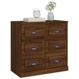Berkfield Sideboard Brown Oak 70X35.5X67.5 Cm Engineered Wood - thumbnail 4