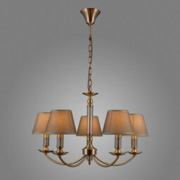 Luminosa Lighting Luminosa Classic Hanging Pendant Antique Bronze 5 Light  With Grey Shade, E14 - thumbnail 3