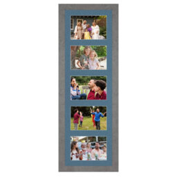 AK Frames 26X8 Marble Grey Modern Multi Photo Frame With Pompadour Mount - Holds 5 Apertures (5X) 6X4 Photos