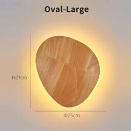 Oval Shaped 12W Led Wall Light Modern Wooden Accent Lighting For Bedroom  Bedside  Or Hallway - thumbnail 2