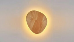 Oval Shaped 12W Led Wall Light Modern Wooden Accent Lighting For Bedroom  Bedside  Or Hallway