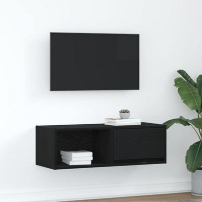 Berkfield Tv Cabinet Black Oak 80X31X25.5 Cm Engineered Wood - image 1