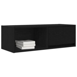 Berkfield Tv Cabinet Black Oak 80X31X25.5 Cm Engineered Wood - thumbnail 4