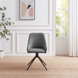 Furniturebox Uk Beaumont Grey Fabric Swivel Office Chair - thumbnail 3