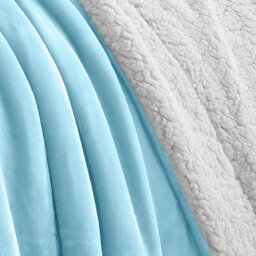 Ameha Sherpa Fleece Blanket Sky Blue Soft Thick & Reversible Plush Warm Comfort Throw Double 150X200Cm - thumbnail 4