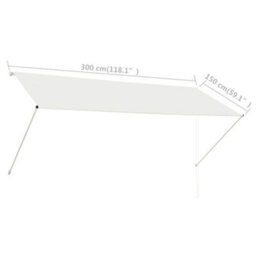 Berkfield Retractable Awning 300X150 Cm Cream - thumbnail 8