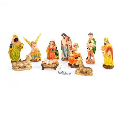 Shatchi Large Handmade Nativity Scene Birth Jesus Wooden Stable Figurine House Sculpture Christmas Decoration Xmas Décor - image 1