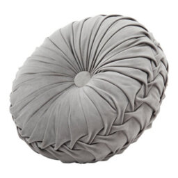 Living And Home Grey Round Velvet Pillow Sofa Cushion 35Cm - thumbnail 5