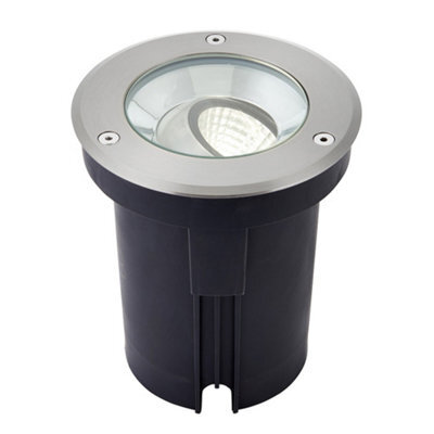 Luminosa Lighting Luminosa Hoxton Outdoor Recessed Ground Light Cool White Ip67 10.5W Matt Black Paint & Brushed Stainless Steel - image 1