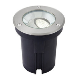 Luminosa Lighting Luminosa Hoxton Outdoor Recessed Ground Light Cool White Ip67 10.5W Matt Black Paint & Brushed Stainless Steel - thumbnail 1