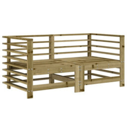 Walplus Outdoor Garden Corner Sofa For Patio Balcony Poolside Furnitures 2 Pcs Impregnated Wood Pine - Cushion Not Included - thumbnail 2